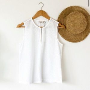 AG Adriano Goldschmied White Eyelet Shell Blouse size XS NWT